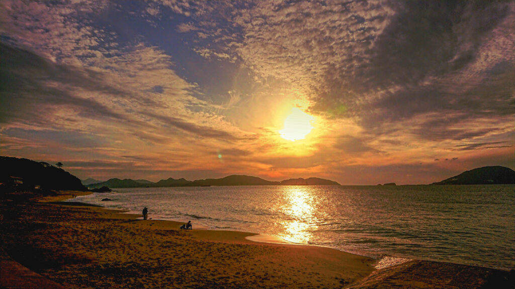 夕日・海